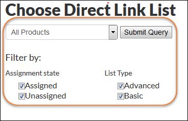 direct link list filters