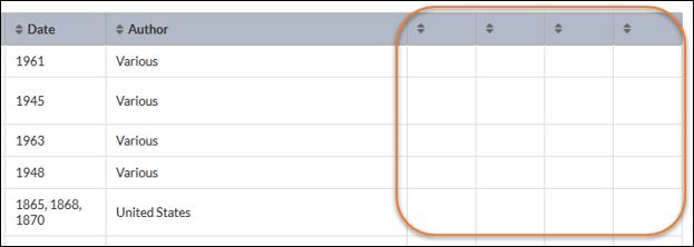 blank metadata columns