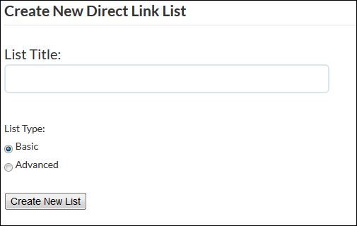 create new direct link list page