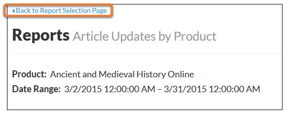 back to report selection page